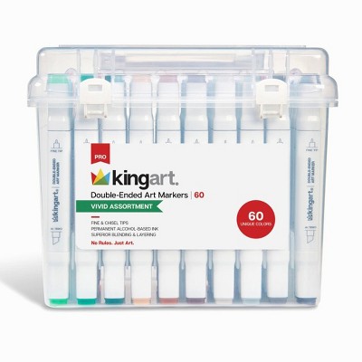 KINGART PRO Double-Ended Alcohol Markers 60 Colors