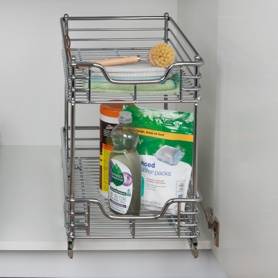 Chrome-Plated Steel 2-Tier Pull-Out Cabinet Organizer
