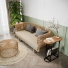Glass Oval Skinny Side Table With Storage,Small Side Tables For Living Room,Small Nightstand With Storage,Small Bedside Table-Cuddlewood - 2 of 4