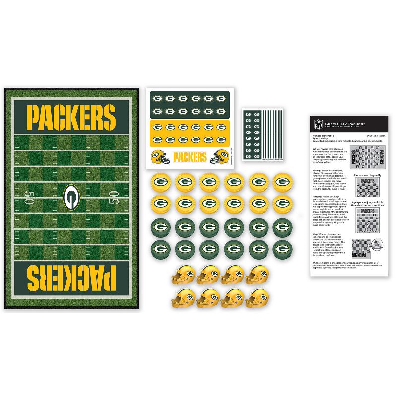 MasterPieces Officially licensed NFL Green Bay Packers Checkers Board Game for Families and Kids ages 6 and Up, 3 of 7