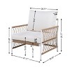 Boho Outdoor Lounge Chair Set of 2 with Cushions, Weather-Resistant Woven Rope Patio Armchair for Balcony Garden-3irtyhousy - 4 of 4