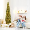 Tangkula 6/7/8 FT Pencil Christmas Tree w392/523/671 Memory Wire Branch Tips 140/190/250 LED Lights - 3 of 4