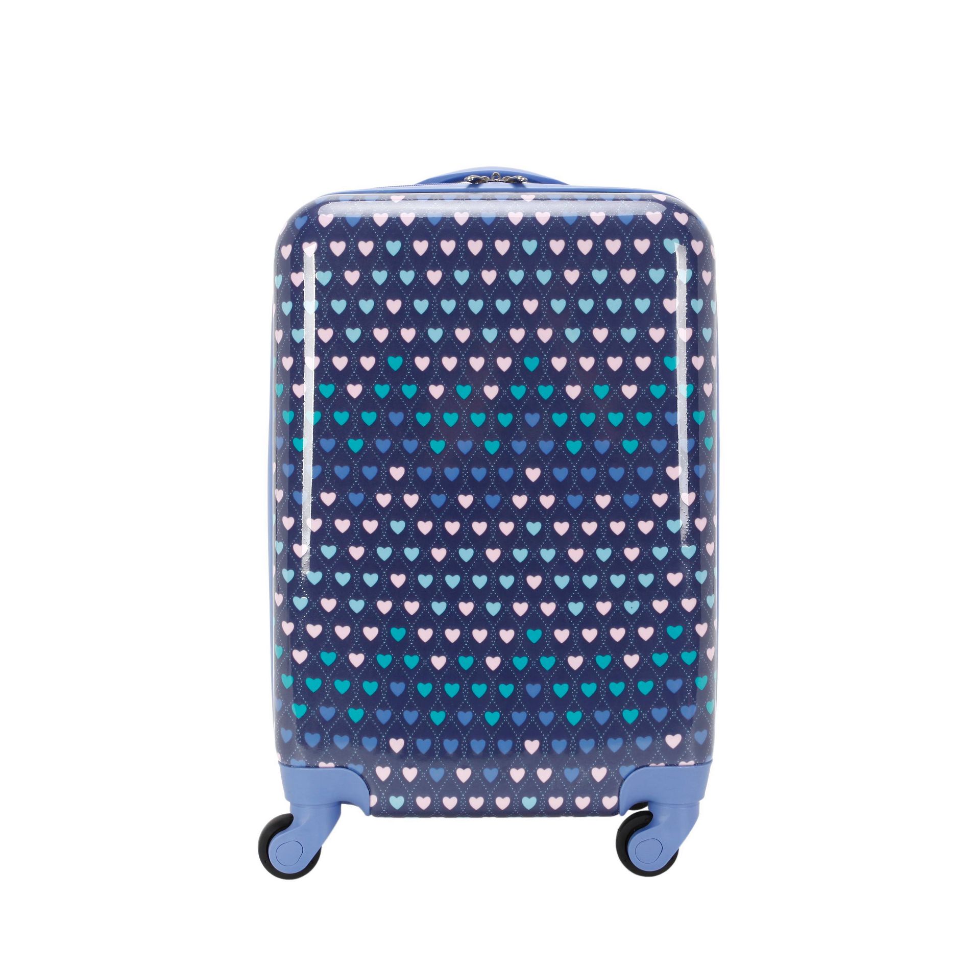 Crckt Kids' Hardside Carry On Spinner Suitcase - Navy Mini Heart