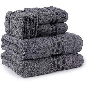 Noble House Ultra Soft 100% Cotton Extra Heavy & Absorbent Hotel & Spa Feel 6pc Bath Towel Set Bathroom 2 Bath Towels 2 Hand Towels 2 Washcloths - 1 of 4