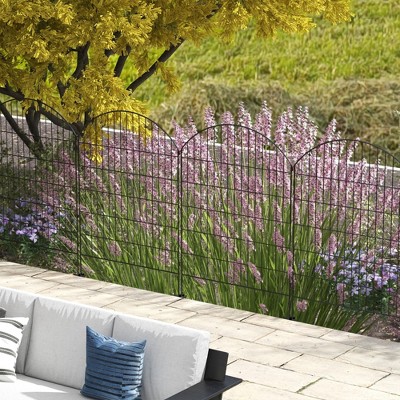Maggift Patio Decorative Screens, Elegant Vine Pattern Yard Fencing, Pet-Safe Decorative Fence for Yard, Patio, Black, 137"*0.25"*43.25"