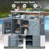 JUJABU Outdoor Kitchen Island Rolling Bar Cart with Stainless Steel Top - 4 of 4