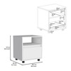 TIRAMISUBEST Nightstand with 1 Drawer, Caster Wheels, Buffet Cabinet for Mobile Bedroom Storage - 3 of 4