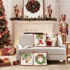 Christmas Throw Pillow Covers 18x18 Inch Santa Claus Merry Christmas Wreath Bells Socks - 3 of 4