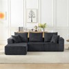 Dolonm L-shaped Modular Combination Sofa,Deep Seat Corduroy Sofa with Armrests, Compressed Boneless Sofa, No Assembly,for Living Room,Bedroom - 3 of 4