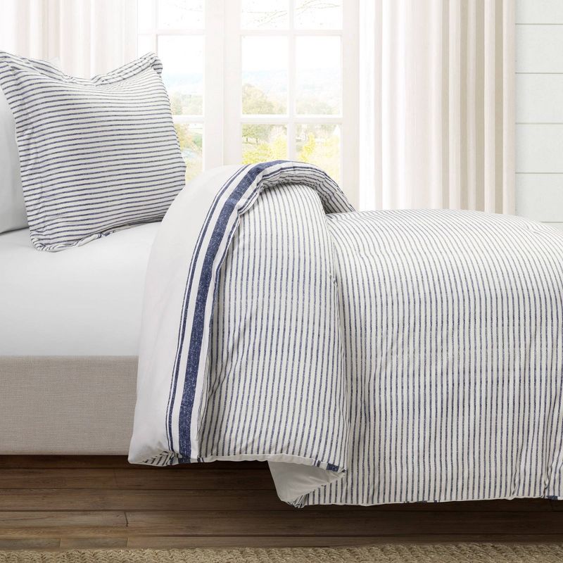 Farmhouse Stripe Reversible Cotton Comforter & Sham Set - Lush D&#233;cor, 4 of 17