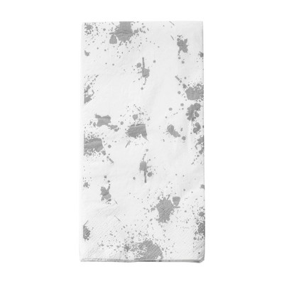 Smarty Had A Party White w/ Silver Paint Splatter Paper Dinner Napkins - 600 pcs