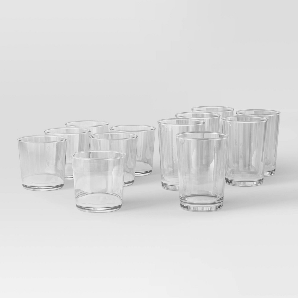 Photos - Glass 12pk Mixed Bower Tumbler Set - Threshold™