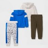 Toddler Boys' 4pc Toy Story Fleece Top and Jogger Set - Blue/Light Gray/Green - 2 of 4