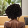 Unique Bargains Medium Wave Curly Short Hair Wig 13x4x1in 150 Real Human Hair 4~6in Black 1 Pc - 3 of 4