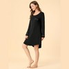 Allegra K Women's Soft Long Sleeve Mini Lounge Dress Nightgown - 4 of 4