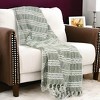HomeRoots Green Woven 100% Cotton Throw Blanket - 2 of 4