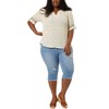 Agnes Orinda Women's Plus Size Boho Smocked Short Puff Sleeve Ruffled Cuff Spring Summer Polka Dots Blouses - 2 of 4