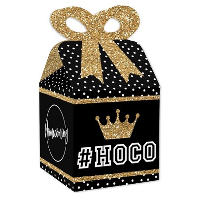 Big Dot of Happiness HOCO Dance - Square Favor Gift Boxes - Homecoming Bow Boxes - Set of 12