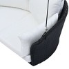 MAYEERTY 51.9" Black Wicker Hanging Sofa Swing - White Cushion, Rattan Patio Seat for Garden Entertaining - 4 of 4