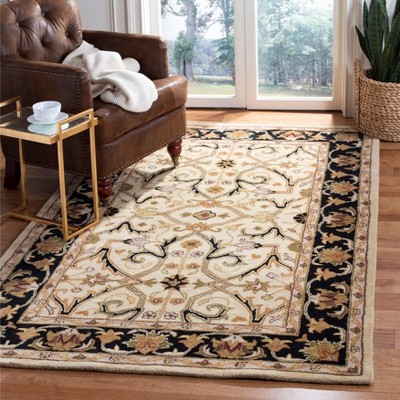 Heritage Ivory and Black Hand-Tufted Wool Area Rug