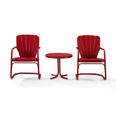 Ridgeland 3pc Outdoor Seating Set - Red - Crosley
