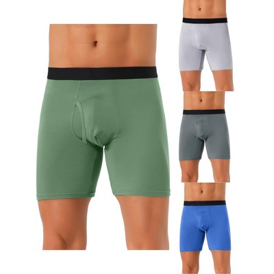 INSPIRE CHIC Men's 4 Pack Lightweight Soft Stretch Open-fly Basic Boxer Briefs