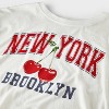 Girls' Oversized New York T-Shirt and Boxer Pajama Set - White - 3 of 4