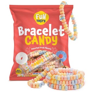 Stretchable Hard Candy BraceletsFuntasty Candy Bracelets - 21-Ounce Bag (40 Count) Party Favors - Fruit Flavors, Individually Wrapped, Stretchable - 1 of 4