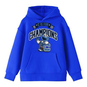 Bioworld Sesame Street "C Is For Champions" Youth Royal Blue Hoodie