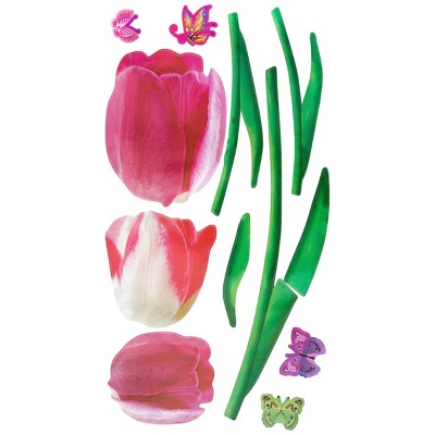 Slickblue Vinyl Floral Wall Decals for Bedroom & Living Room 13" x 23.5" - Waterproof Stickers for Smooth Walls