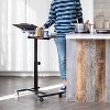 IRIS USA Height Adjustable Laptop Cart with Side Table and Dynamic Rolling Workstation, Laptop Stand, Brown - image 4 of 4