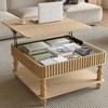 Gulches Natural Wood Square Indoor Coffee Table 31x31x18 Inch Retro Lift-Top Hydraulic Storage Shelf - 2 of 4