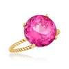 Ross-Simons 8.25 Carat Pink Topaz Twist Rope Ring in 14kt Yellow Gold - 4 of 4
