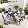 UNISOAR 7PC Outdoor Patio Dining Set with 4 Stationary Chairs and 2 Swivel Rockers - 3 of 4