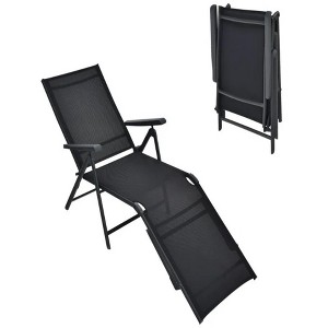 25"Patio Foldable Chaise Lounge Chair with Backrest and Footrest - 1 of 4