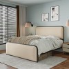 TiramisuBest Queen Size 51" High Headboard Wingback Linen Upholstered Bed No Box Spring Needed, Gray - 2 of 4