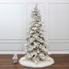 LuxenHome 6Ft Flocked Artificial Christmas Tree with Adjustable Lights Green - 4 of 4