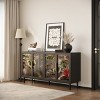60" Artistic Decorative Storage Cabinet with 4 Glass Doors, Retro Sideboard Buffet Cabinet for Living Room or Dining Room-Panipeachy - 2 of 4