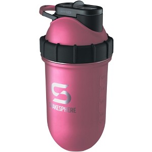 SHAKESPHERE Tumbler STEEL: Protein Shaker Bottle Keeps Hot Drinks HOT & Cold Drinks COLD, 24 oz. No Blending Ball or Whisk Needed - Rose Gold Black - 1 of 4