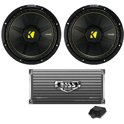  Kicker 44CWCS104 10" 1000W Car Audio Power Subwoofers + 1600W Amplifier 