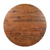 The Urban Port 48" Handcrafted Dining Table Solid Mango Wood Round Top with Iron Crisscrossed Legs Natural Brown/Black - 3 of 4