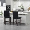Tangkula Set of 4 Bar Stools 24" Counter Height Pub Kitchen Chairs w/ Rubber Wood Legs - 3 of 4