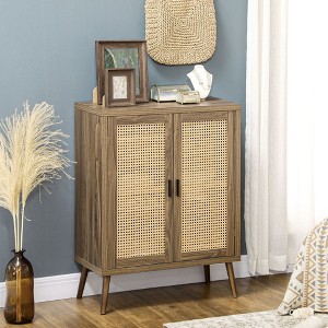 NicBex 30"/31.5"/47.25"/53.5" Rattan Sideboard,Kitchen Storage Cabinets with Rattan Doors and Shelves for Kitchen and Dining Room,Brown - 1 of 4