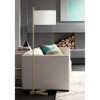 Pacific Coast Lighting Modern 64" Tall Standing Floor Lamp Skinny Pole Foot Switch Metal Warm Gold Finish Living Room Bedroom House Offset White Shade - 2 of 4