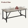 70.87 Inch Wooden Kitchen Table with Corner Iron Protector, Long Industrial Dining Table for 6-8 with Large Tabletop for Kitchen Dinner - 2 of 4