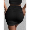 Women's Skirt Ruched Bodycon Mini Skirt Stretchy High Waist Short Skirt - 3 of 3