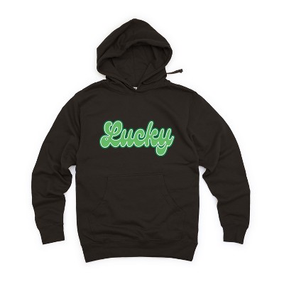 Simply Sage Market Women's Graphic Hoodie Green Lucky Cursive