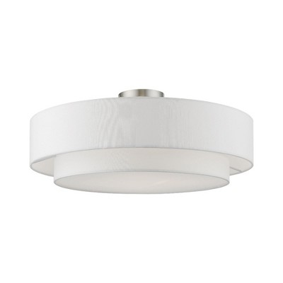 Livex Lighting Meridian 4 - Light Semi-Flush Mount in  Brushed Nickel