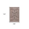 Tan And Blue Oriental Area Rug With Fringe - 3 of 4