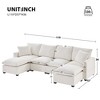 110" Modern Chenille 6-Seat Modular L-Shaped Sectional Sofa with 2 Pillows, 6-Piece Free Combination Couch Set - 3 of 4